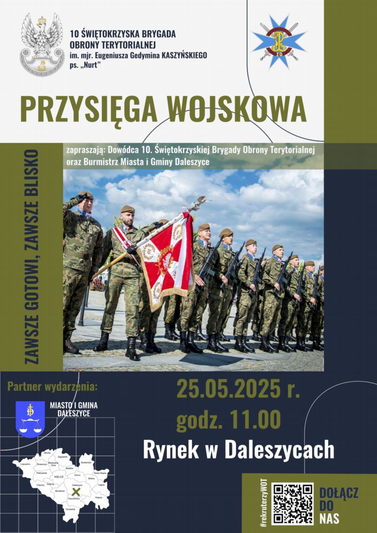 Uroczysta Przysięga Wojskowa Żołnierzy 10. Świętokrzyskiej Brygady Obrony Terytorialnej